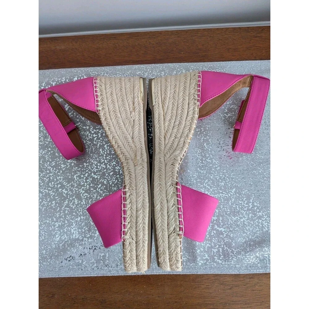 Pink Espadrille Wedge Sandals - Women